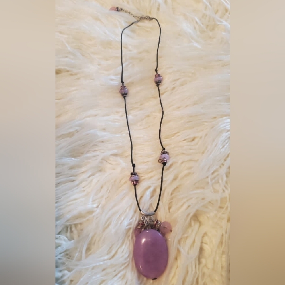 Purple Jade Precious Stone Necklace🌴